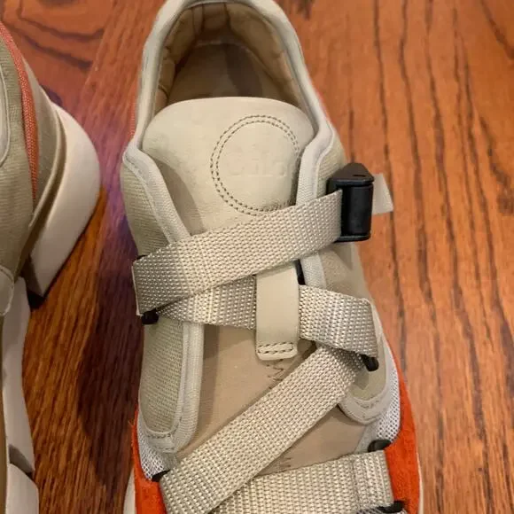 Chloe Sonnie Low Top Women's Sneaker | Tan Orange | Size EU 39/US 9 - Picture 9 of 14